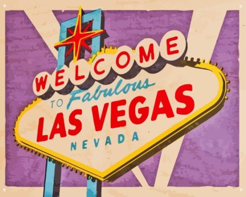 Vintage Welcome To Las Vegas Poster Paint By Numbers