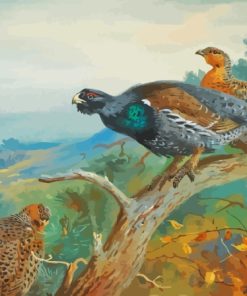 Western Capercaillie On Tree Art Paint By Numbers