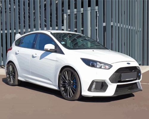 White Ford Focus RS Paint By Numbers