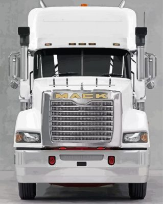 White Mack Truck Paint By Numbers