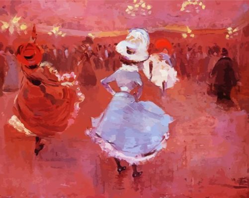 Abstract Cancan Dancers Paint By Numbers