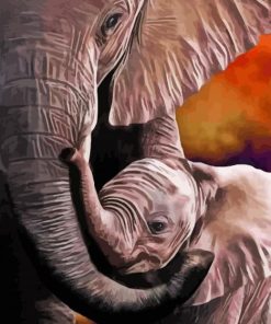 Aesthetic Mother Elephant Love Paint By Numbers