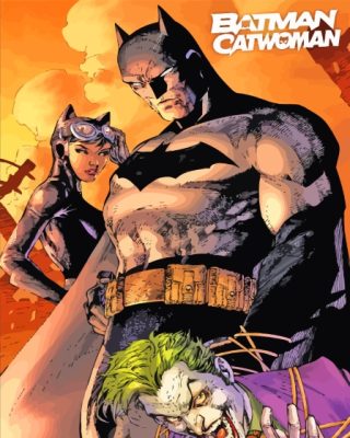 Batman With Catwoman And Joker Paint By Numbers