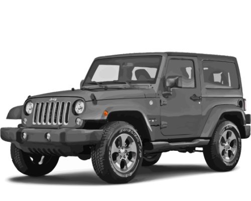 Black 2018 Jeep Wrangler Paint By Numbers