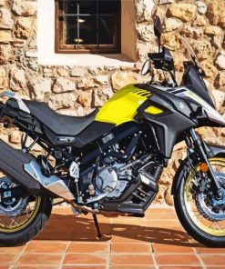 Black Yellow Suzuki DL650 V Strom Motorcycle Paint By Numbers