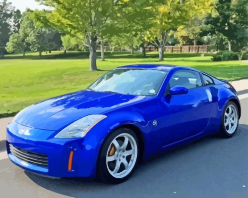 Blue Nissan 350Z Paint By Numbers