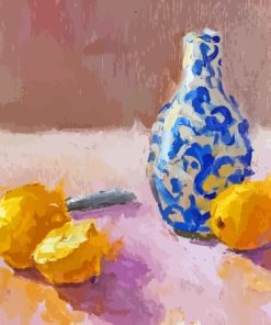 Blue Vase And Lemons Paint By Numbers