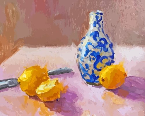 Blue Vase And Lemons Paint By Numbers