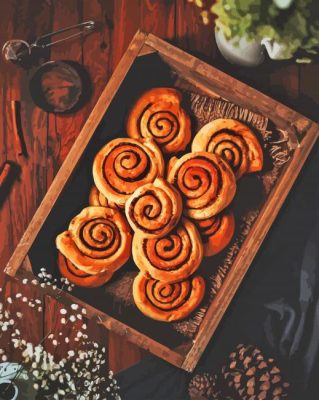 Cinnamon Rolls Food Paint By Numbers