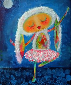 Colorful Ballerina Bunny Paint By Numbers