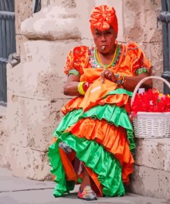 Colorful Cuban Woman Paint By Numbers