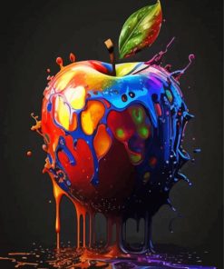 Colorful Apple Splatter Paint By Numbers