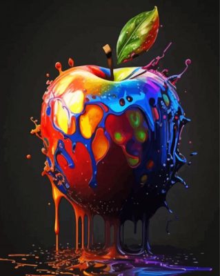 Colorful Apple Splatter Paint By Numbers