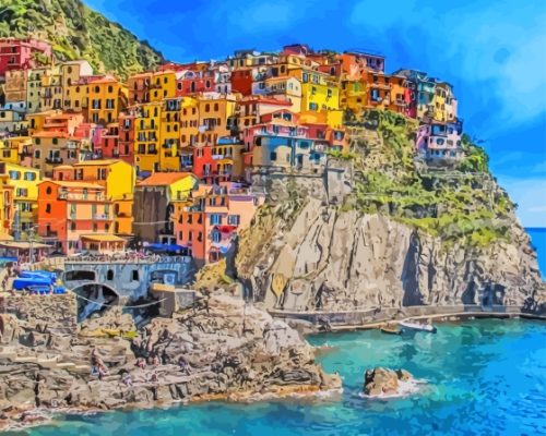 Colorful Buildings Sorrento Italy Paint By Numbers