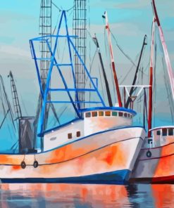 Cool Shrimp Boat Paint By Numbers