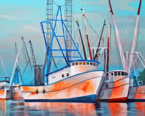 Cool Shrimp Boat Paint By Numbers