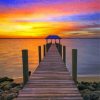 Cool Pier Sunset Paint By Numbers