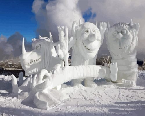 Dragon Carnivals In The Snow Paint By Numbers