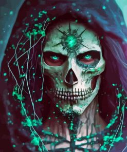 Green Eyed Skull Paint By Numbers