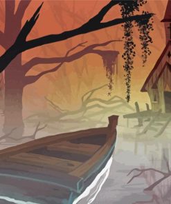 House In Spooky Swamp Paint By Numbers