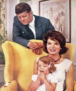 JFK And Jackie And Caroline Kennedy Paint By Numbers