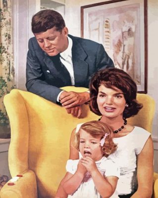 JFK And Jackie And Caroline Kennedy Paint By Numbers