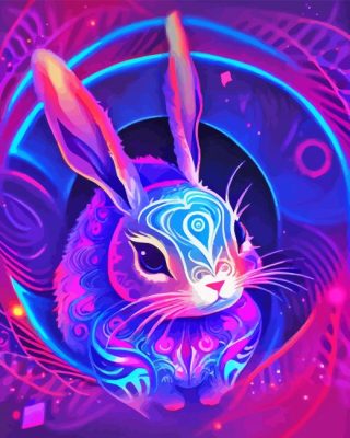 Neon Bunny Paint By Numbers