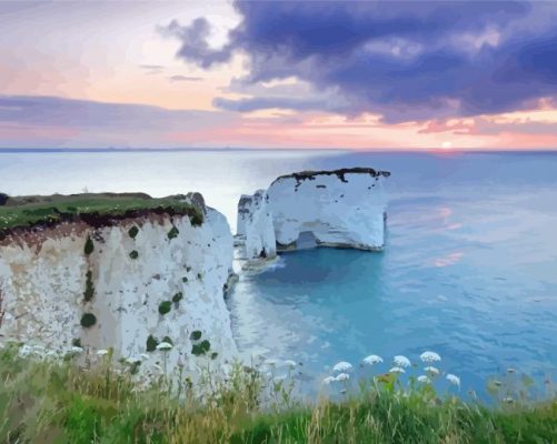 Old Harry Rocks East Devon Paint By Numbers