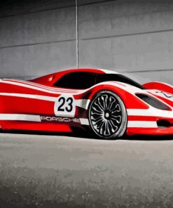 Red 917 Porsche Car Paint By Numbers