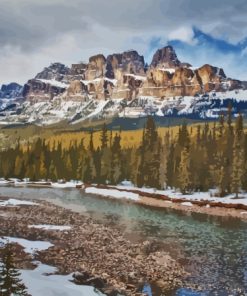 Snowy Castle Mountain Banff Paint By Numbers