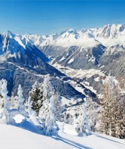 Snowy Stubai Valley Landscape Paint By Numbers