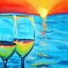 Sunset Wine Glasses Art Paint By Numbers