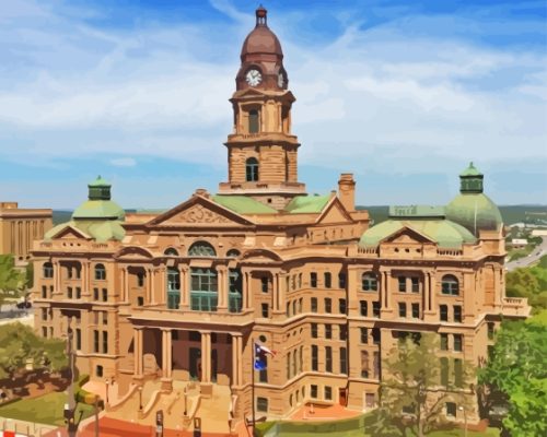 Tarrant Texas County Courthouse Paint By Numbers