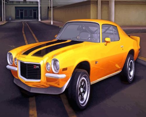 Yellow Camaro Z28 Paint By Numbers