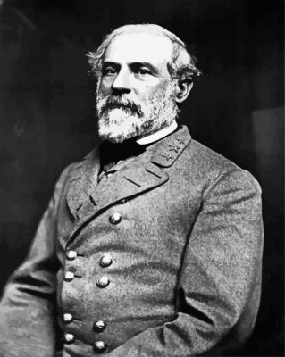 Black And White Robert E Lee Paint By Numbers