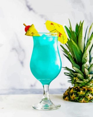 Blue Hawaii Drink Paint By Numbers