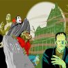 Illustration Classic Hollywood Monsters Paint By Numbers