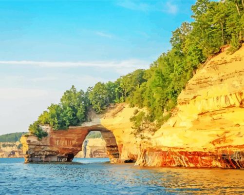 Michigan Pictured Rocks Park Paint By Numbers