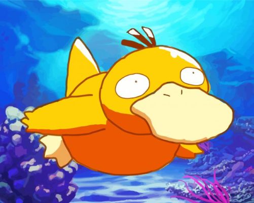 Pokemon Psyduck Swimming Paint By Numbers