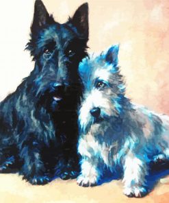 Abstract Black And White Scottish Terrier Paint By Numbers