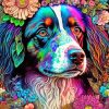 Aesthetic Floral Dog Paint By Numbers
