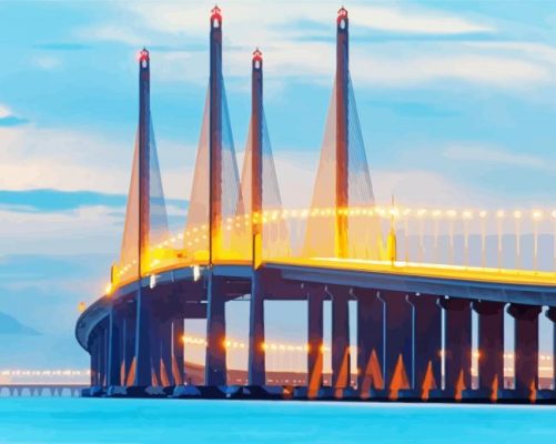 Penang Bridge Sunset Time Paint By Numbers