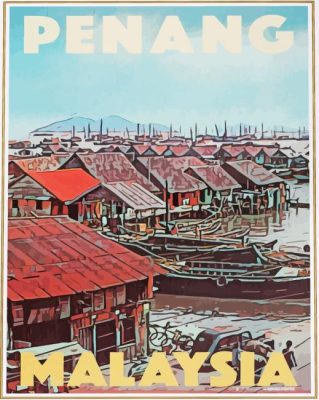 Penang Malaysia Poster Paint By Numbers