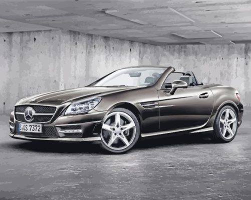 Black Mercedes SLK Paint By Numbers