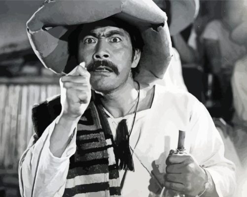 Black And White Toshiro Mifune Paint By Numbers