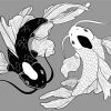 Black And White Koi Fish Paint By Numbers