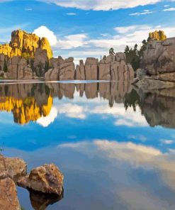 Black Hills Lake Reflection Paint By Numbers
