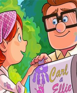 Carl And Ellie Cartoon Paint By Numbers