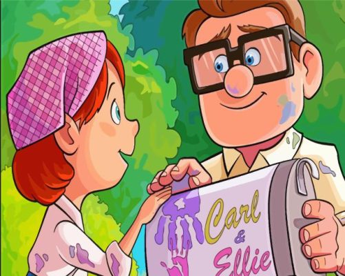 Carl And Ellie Cartoon Paint By Numbers