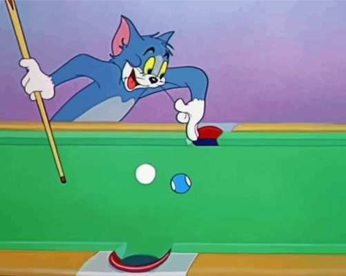 Cartoon Cat Snooker Paint By Numbers